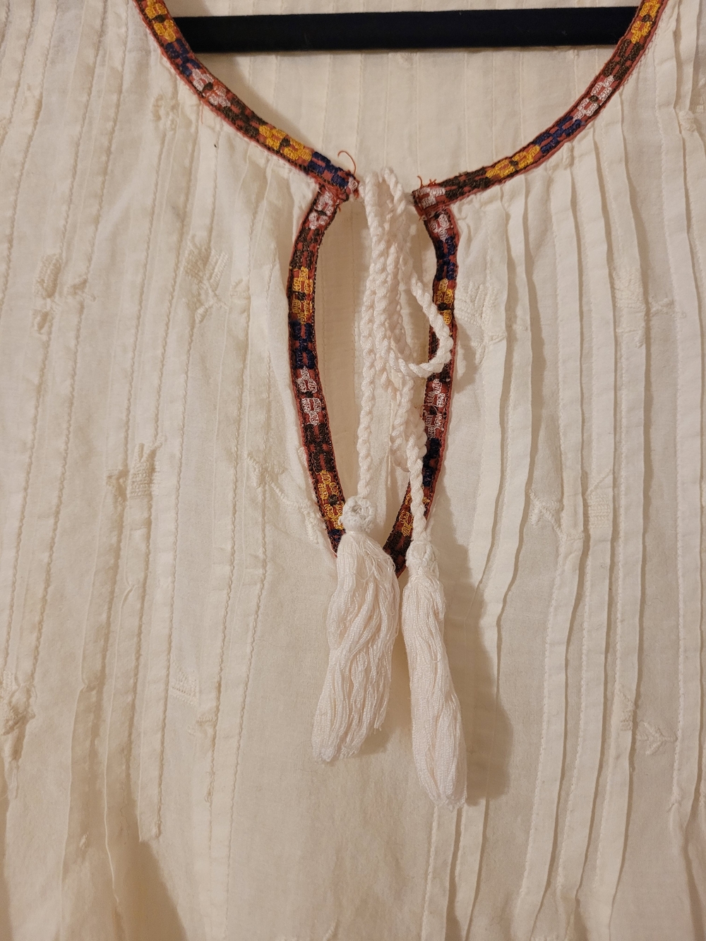 Joie Cream Lace-Trim Peasant Tunic Top - Picture 6 of 6